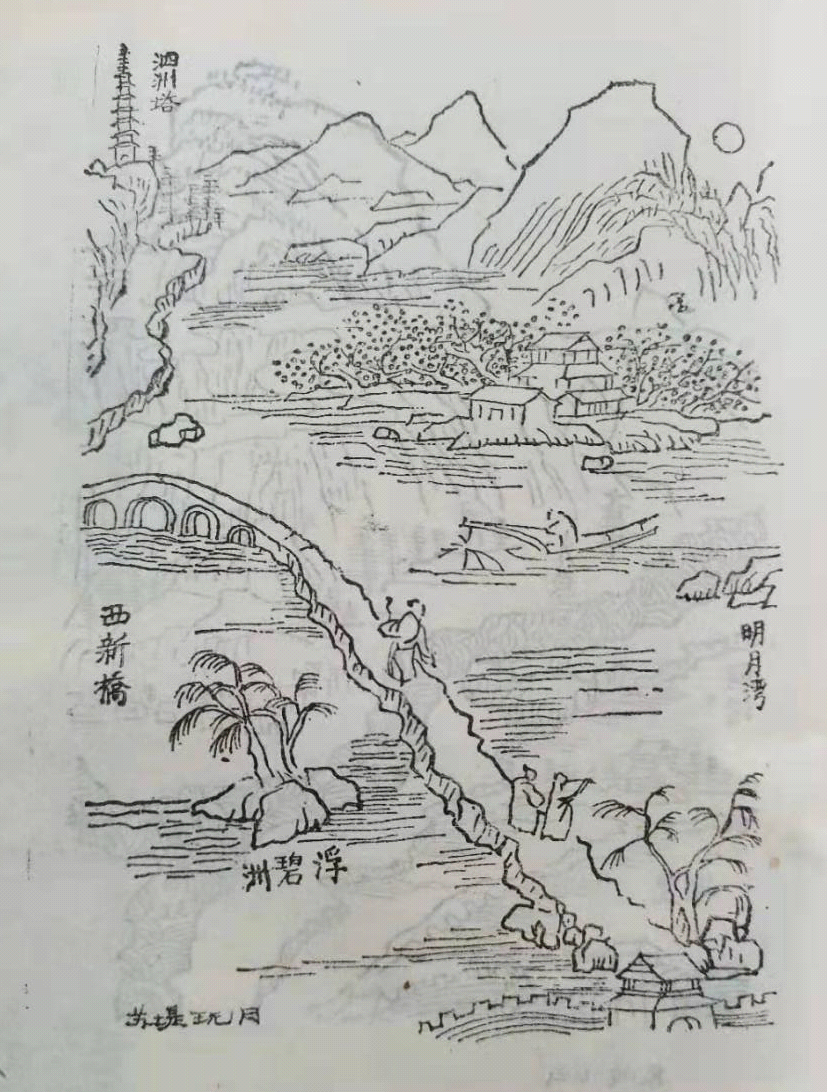 惠州西湖大门简笔画图片